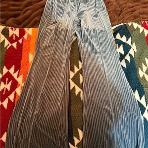SHEIN Blue Velvet Flared Pants